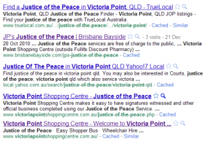 Justice of the Peace Victoria Point Google results